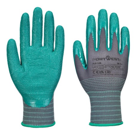 GANT GRIP 15 EN NITRILE (PK12)  Colour:Gris /Vert