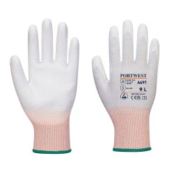 GANT PAUME ENDUITE PU ESD - PAQUET DE 12  Colour:Gris/Blanc
