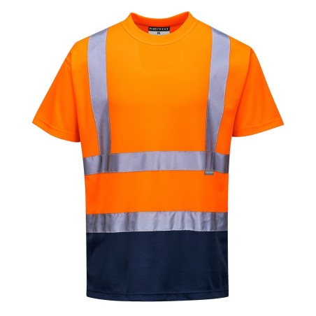 T-SHIRT BICOLORE   Colour:Orange/Marine